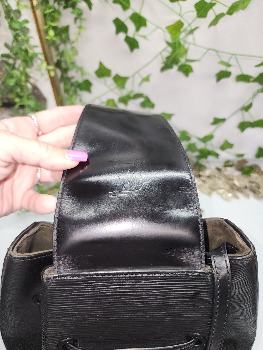 Louis Vuitton Vintage Epi Sac a Dos Drawstring Bag Black WITH COA - Picture 5 of 16